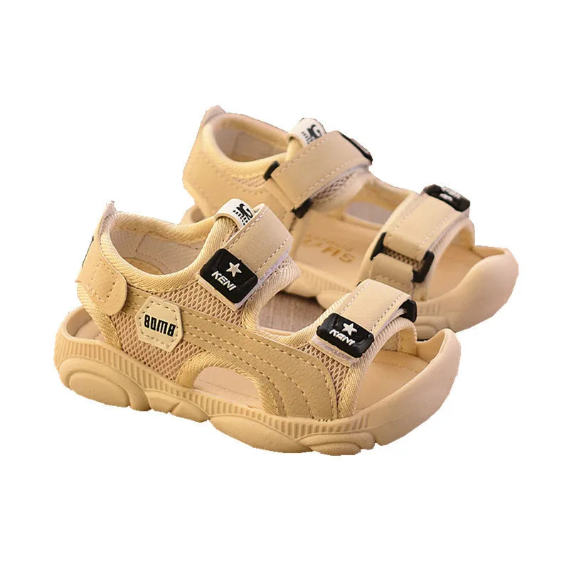 Princepard 2022 Summer Boys' Sandals – Soft Sole Beach Shoes with Anti-Kick Baotou Design for Infants and Toddlers