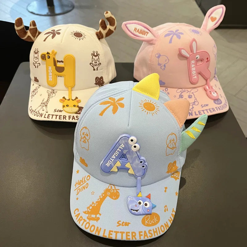 Cartoon Animals Kids Baseball Cap Cute Children Sunshade Duck Tongue Caps 2-7Year Boy Girl Outdoor Sport Visors Baby Peaked Hat