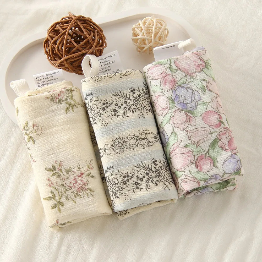 3/5Pcs 6-Layer Pure Cotton Baby Cotton Washcloth Soft Gauze Cotton Newborn Burp Cloth Absorbent Baby Towels Square Towels