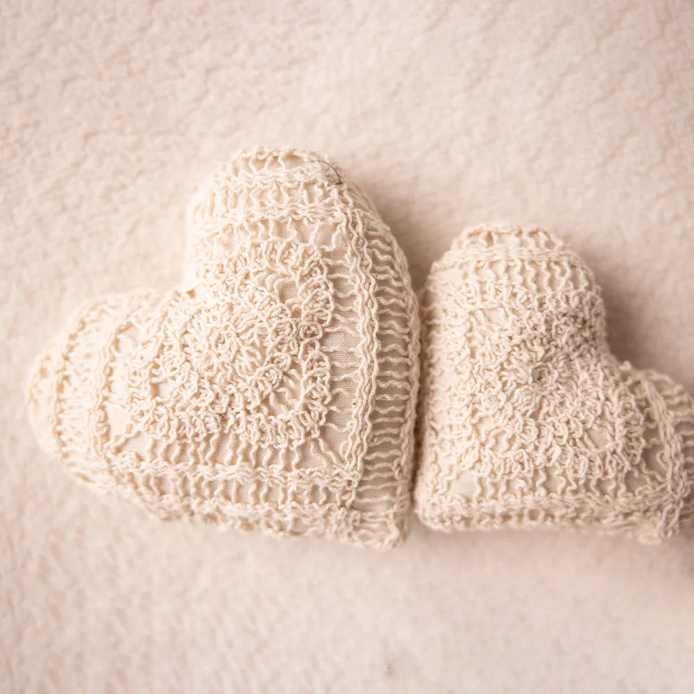 Baby Photography Costume Knitted Long-Sleeved Jumpsuit+Bear Ear Hat Teddy Bear Doll Photo Props Lace Pillow Shooting Accessories