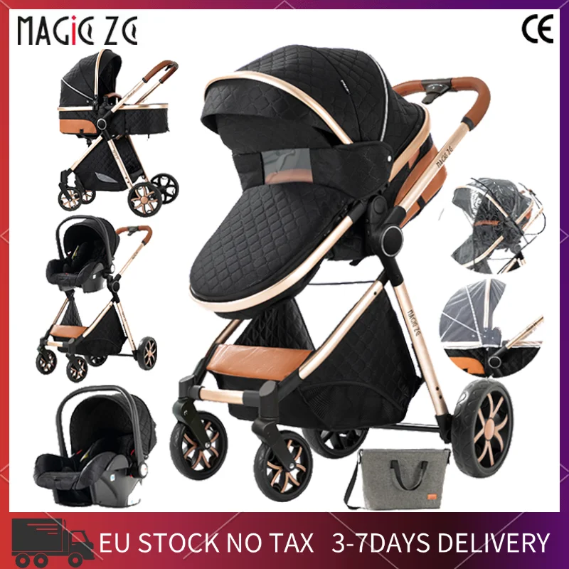 3 in 1 Lightweight Baby Stroller for Newborns Travel Foldable Infant Stroller which can be used as Baby Carriage and Light Cart