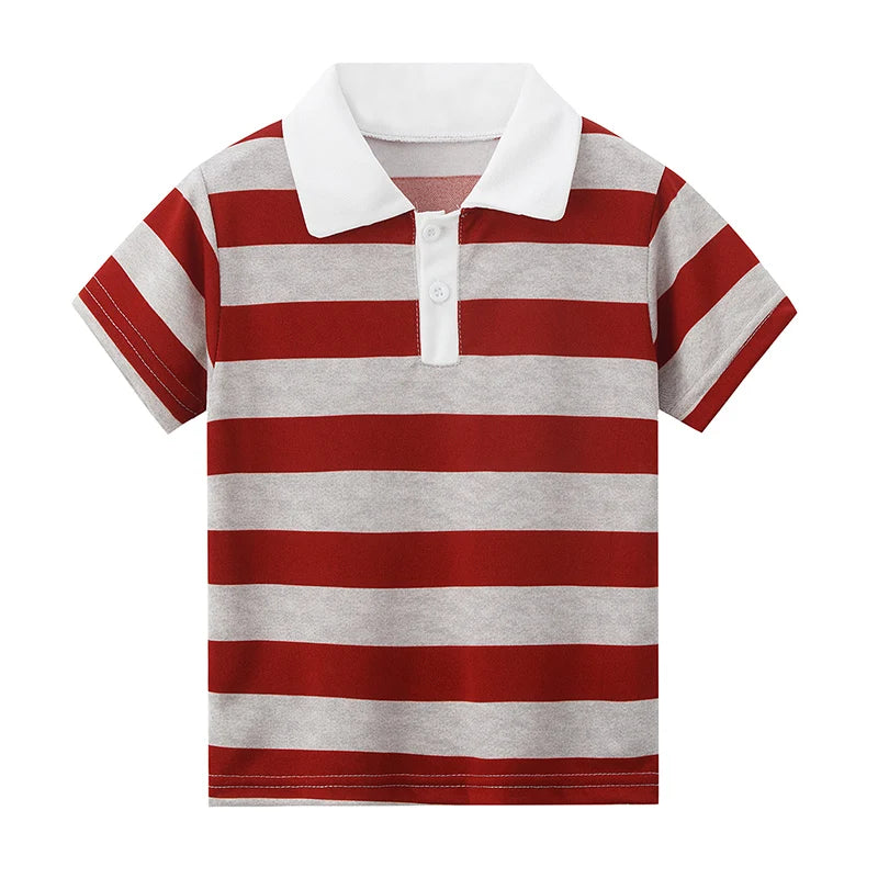 3/1 Pcs Children's Solid Color Basic POLO Shirt Boy Fashion Striped Shirt Casual Joker Prince Fan Short Sleeve Neutral Student T