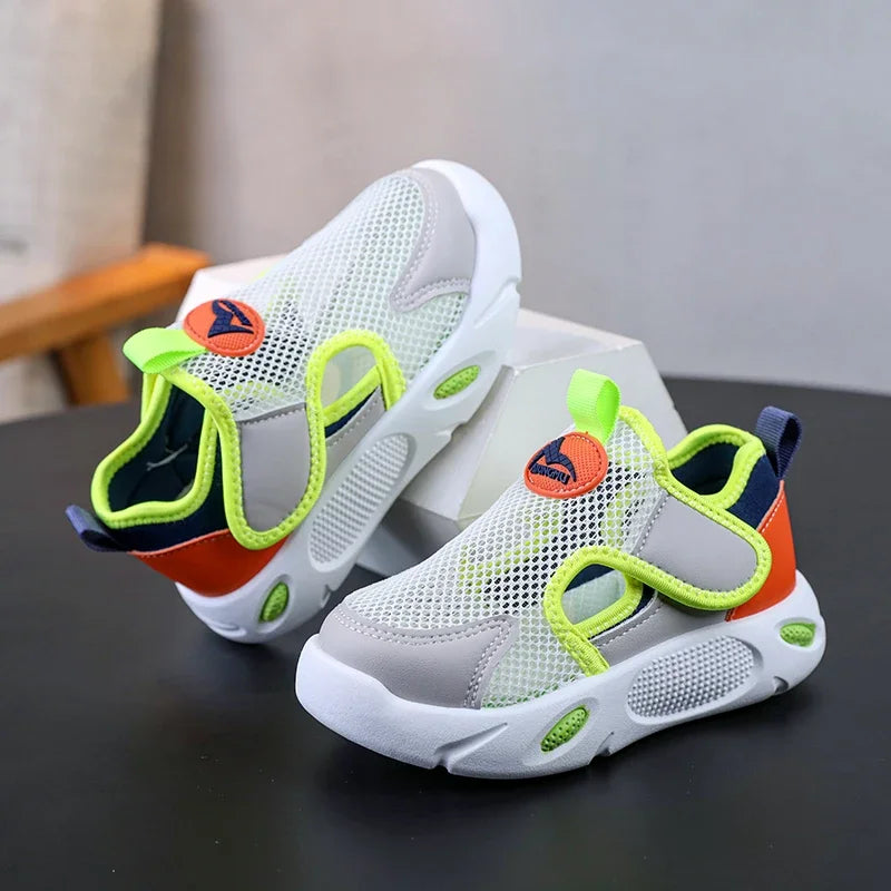 Summer Kids Boys Shoes Breathable Mesh Running Shoes For Girls Lightweight Hook Loop Toddler Shoes Child Sneakers tenis infantil