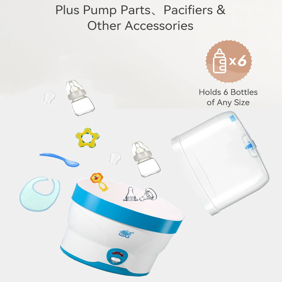 Large Capacity 0-6m Baby Feeding Bottle Sterilizers with Automatic Power Off Control Baby Accessories  Baby Accessories EU Plug