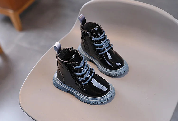 Boys Girls Single Boots Solid Color England Style Children Shoes Kids Small Short Boots Baby Non-slip Wear-resistant Footwear