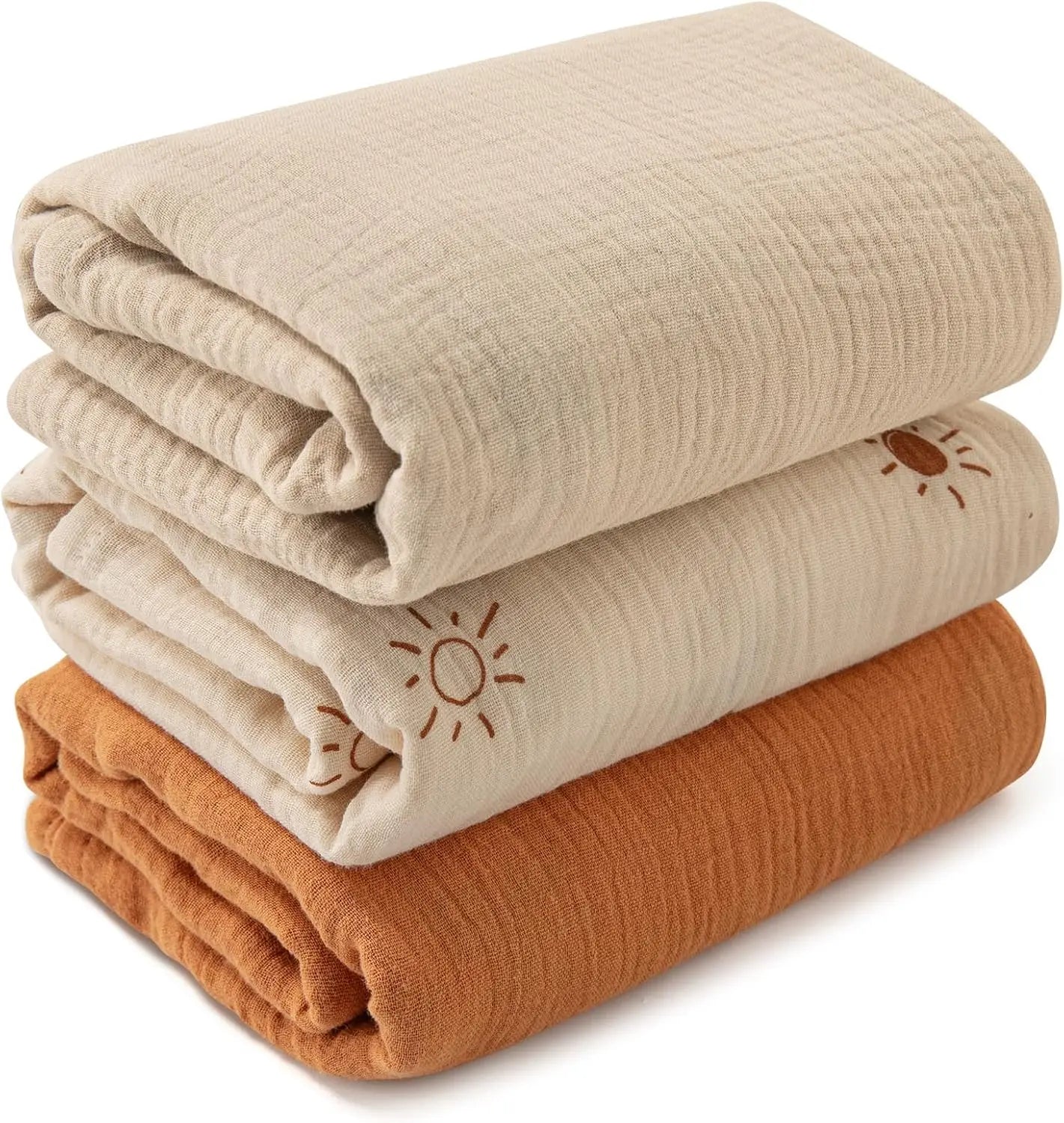 Muslin Waddle Blankets for Newborn Breathable Soft Receiving Blanket Swaddle Wrap Burping Clothes Essentials Infant Shower Items