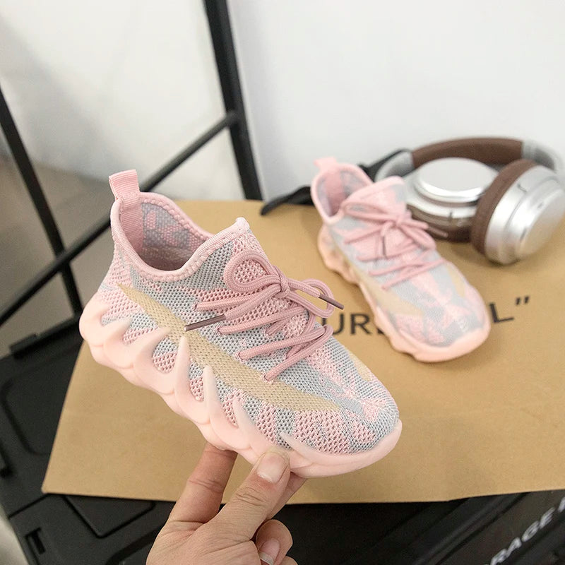 2025 Autumn Styles Boys Sneakers Children's Shoes Breathable Mesh Shoes Fly Weaving Girls Casual Shoes Soft Sole Baby