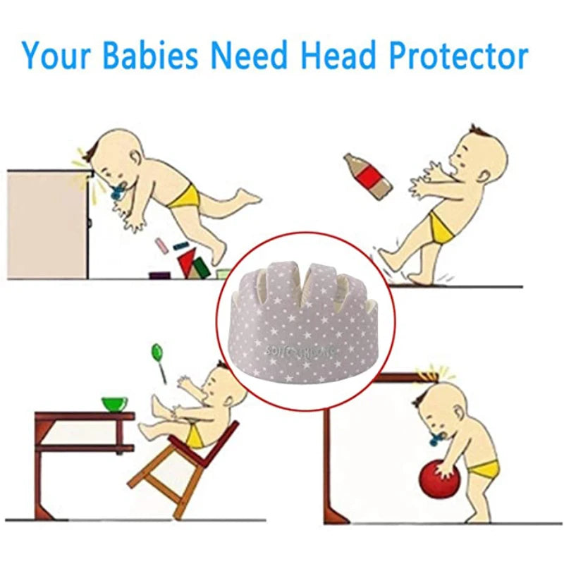 Baby Helmet Safety Cap For Babies Boys Girls Summer Breathable Cotton Mesh Hat Children Crawl Walk Playing Infant Anti Collision