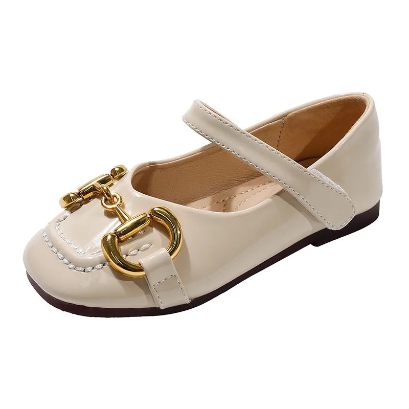 Qunq Girls 2022 Summer New Solid Rubber Soft Sole Small Leather Shoes Korean Edition Children Four Seasons Lovely Kids Shoes