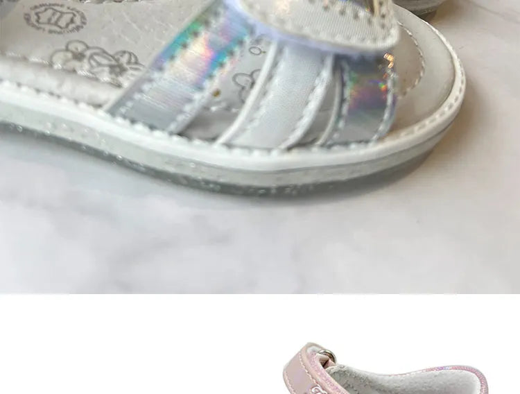 FLAMINGO Summer kinder sandalen Hook& Loop Flat Arched Design Chlid Casual Princess Shoes Size 26-31 For Girls 221S-Z6-2763
