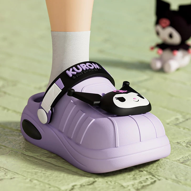 New Sanrio Hello Kitty Hole Sandals Slippers Kt Cat Sandals Kawaii Eva Anime Home Beach Shoes Summer Slippers Adult Kids Gifts