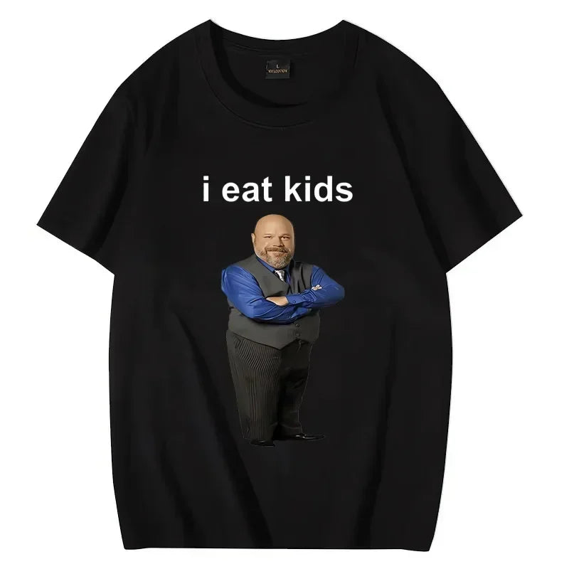 Bertram Eats I Eat Kids Graphics T shirt Men Women short sleeve Casual streetwear 2024 Summer funny Unisex Tee s