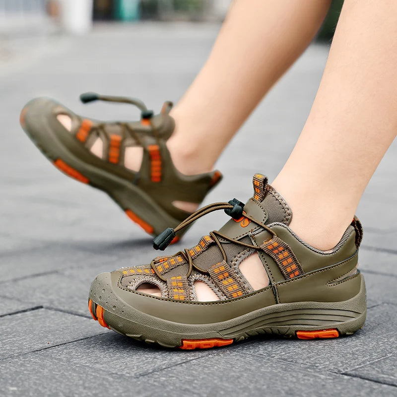 Boys Outdoor Sandals Brand Children Breathable Summer School Sports Shoes New Children's Soft Non-slip Beach Sandals Size 30-39