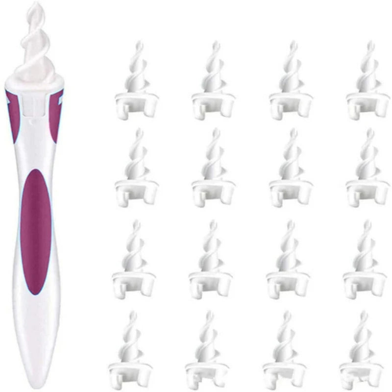 Hot Ear Wax Remover Tool Spiral Ear Cleaner With Soft Silicone 16 Replacement Tips Simply To Grab Extract Earwax ear Health Care