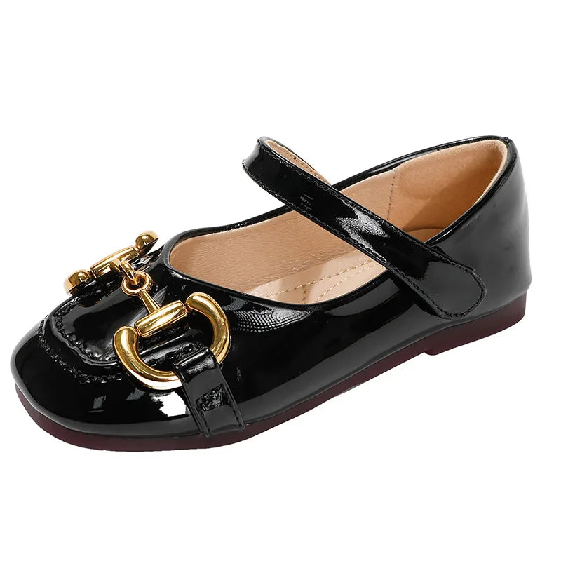 Qunq Girls 2022 Summer New Solid Rubber Soft Sole Small Leather Shoes Korean Edition Children Four Seasons Lovely Kids Shoes