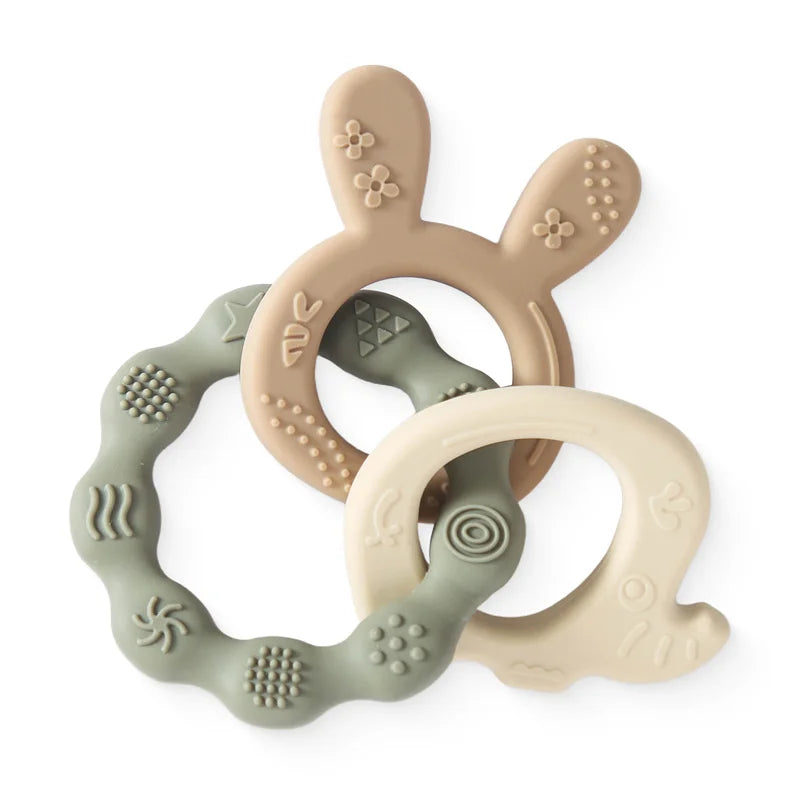 1Pcs Baby Silicone Teether Ring BPA Free Rattles Bracelet Food Grade Newborn Cute Octopus Shaped Health Care Teething Ring Toys