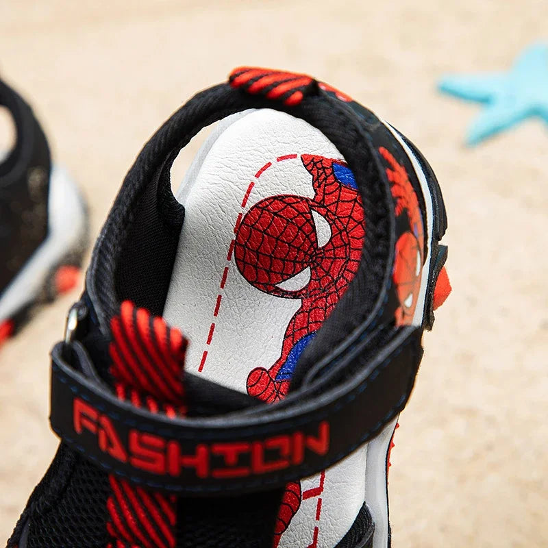 Summer Kids' Sports Sandals – Breathable Hollow-Out Design, Non-Slip Soft Soles for Boys and Girls in Black, Red, Gray, and Blue