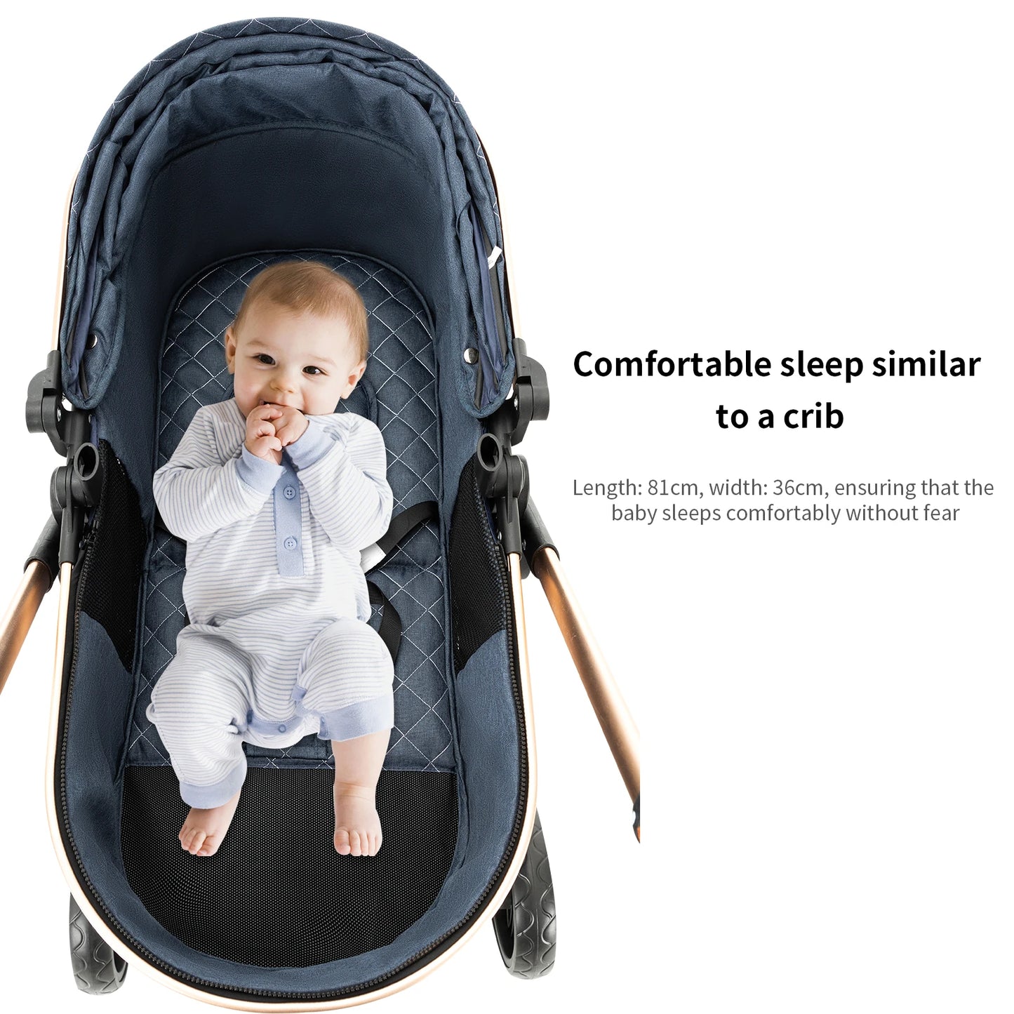 3 in 1 Lightweight Baby Stroller for Newborns Travel Foldable Infant Stroller which can be used as Baby Carriage and Light Cart