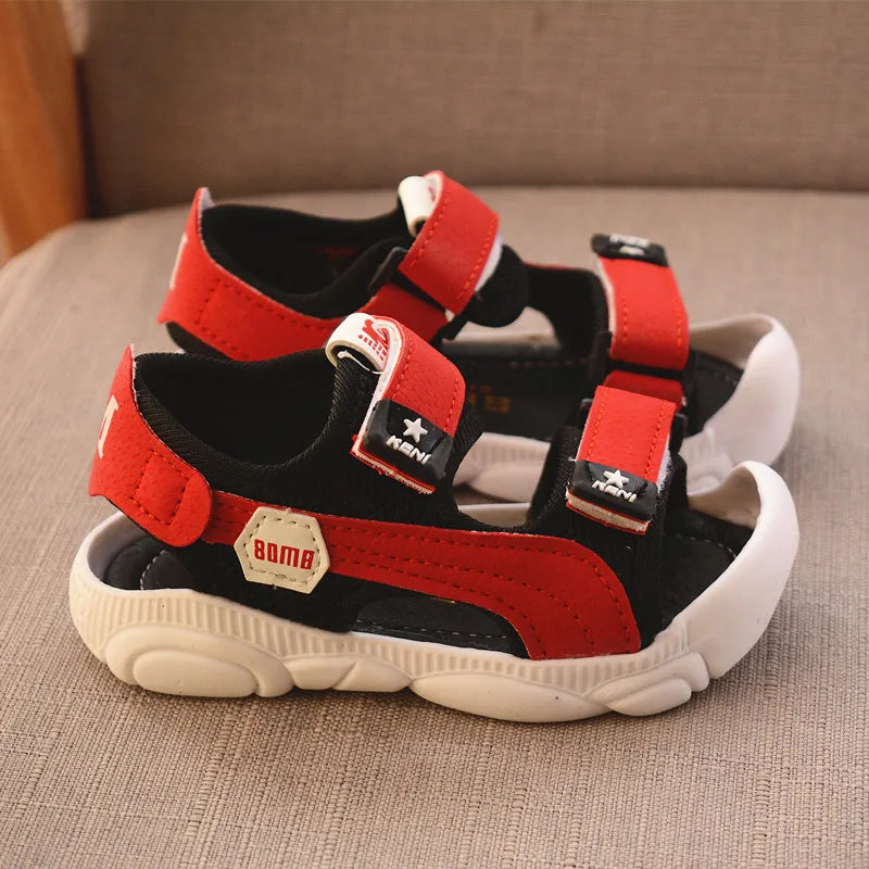Princepard 2022 Summer Boys' Sandals – Soft Sole Beach Shoes with Anti-Kick Baotou Design for Infants and Toddlers