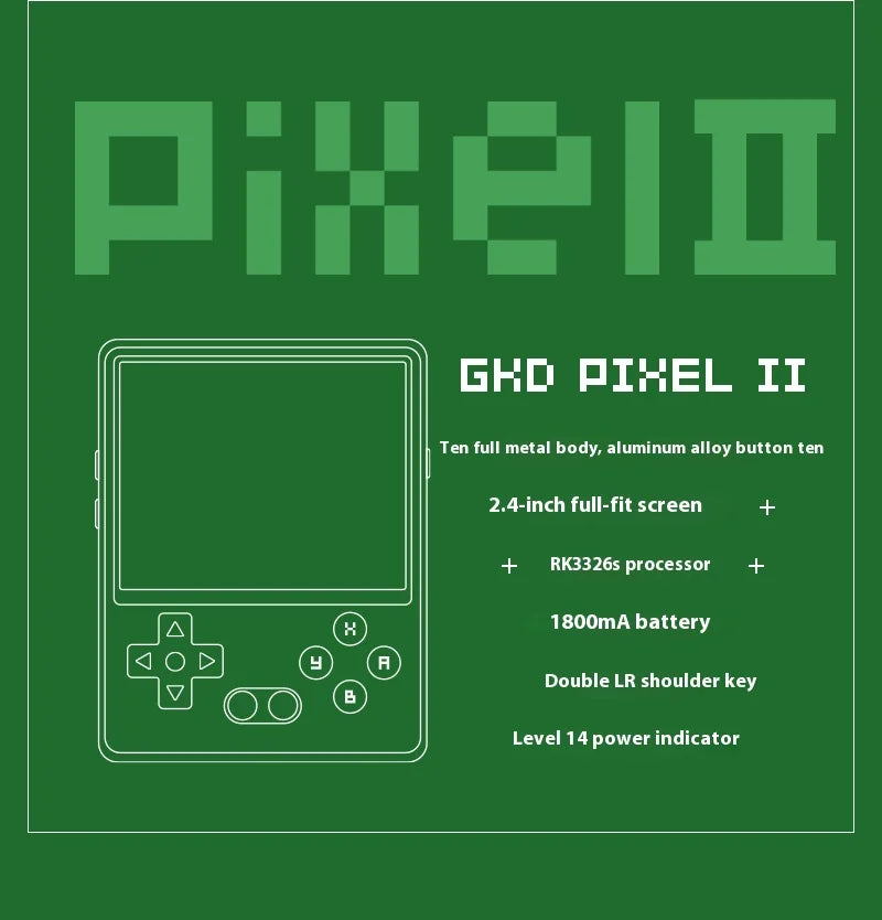 Gkd Pixel 2 - Game Kiddy Pixel 2.4 Inch Ips Screen Rk3326s Aluminium Alloy Available In Game Console Cnc Gamer Gifts Customized