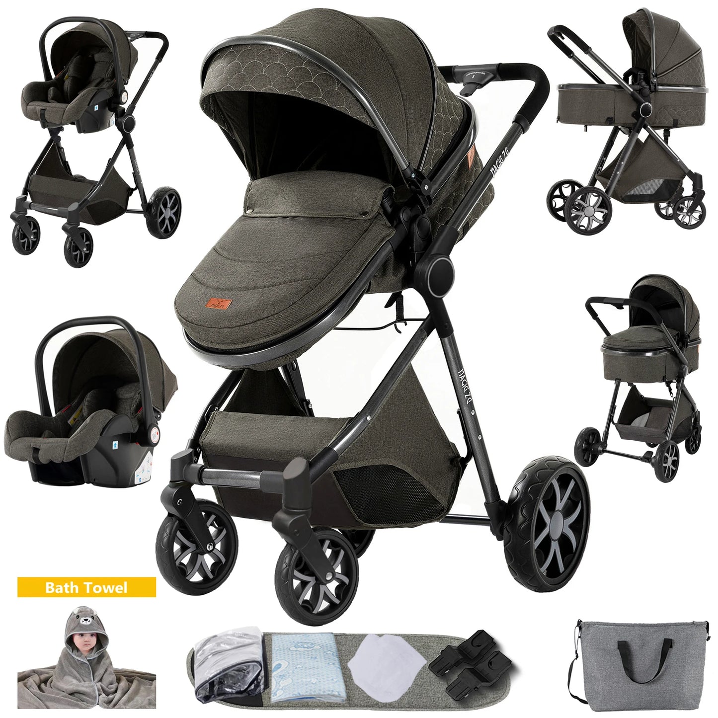toddler stroller 3 in 1 strollers compact stroller baby stroller and car seat infant stroller mother kids travel system stroller