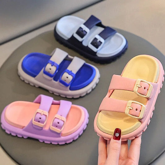 Children Slippers Summer EVA Boys Girls Baby Detachable Non Slip Home Soft Soled Slipper Simple Fashion Kids Beach Shoes Sandals