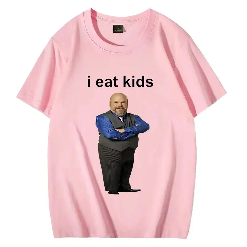 Bertram Eats I Eat Kids Graphics T shirt Men Women short sleeve Casual streetwear 2024 Summer funny Unisex Tee s