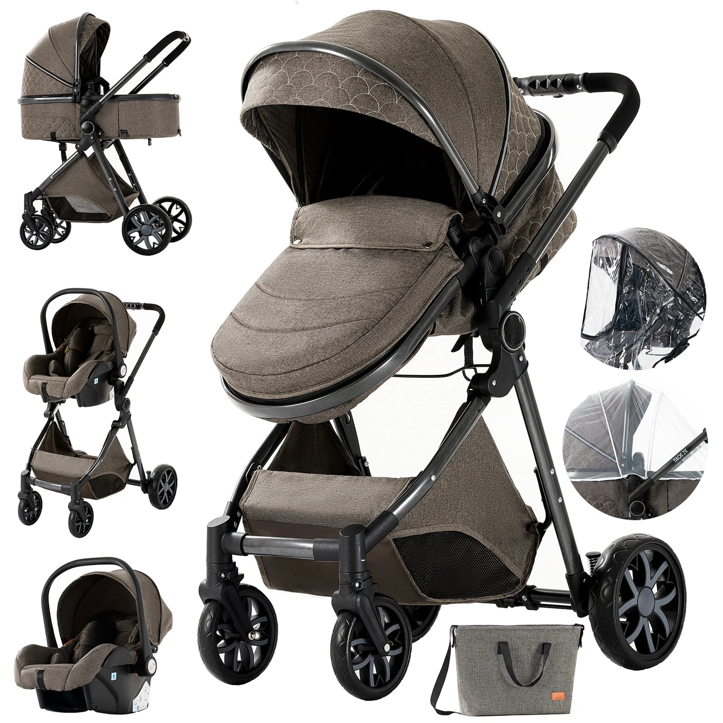 3 In 1 Baby Cart Baby Stroller Baby Carriage Kid Infant Baby Accessories Portable Newborn Travel Children light Mother-Kids