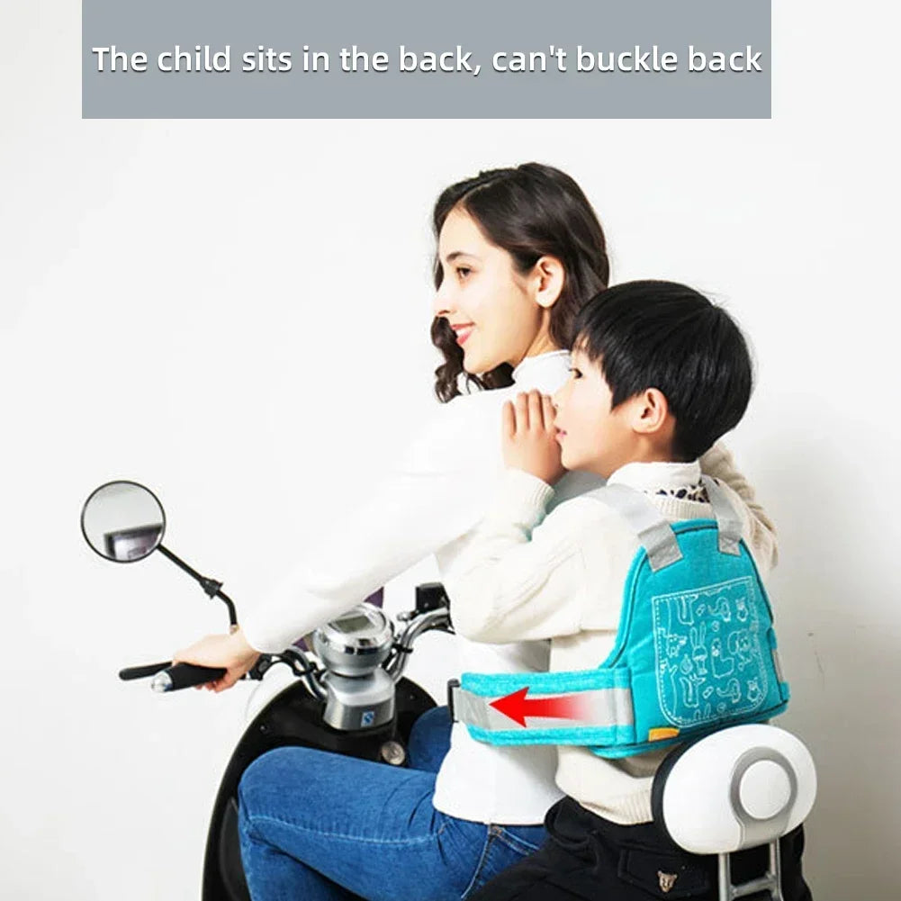 Cute Kids Motorcycle Seat Belt Universal Seat Safety Belts Adjustable Antidrop Protector Baby Electric Bike Baby Car Accessories