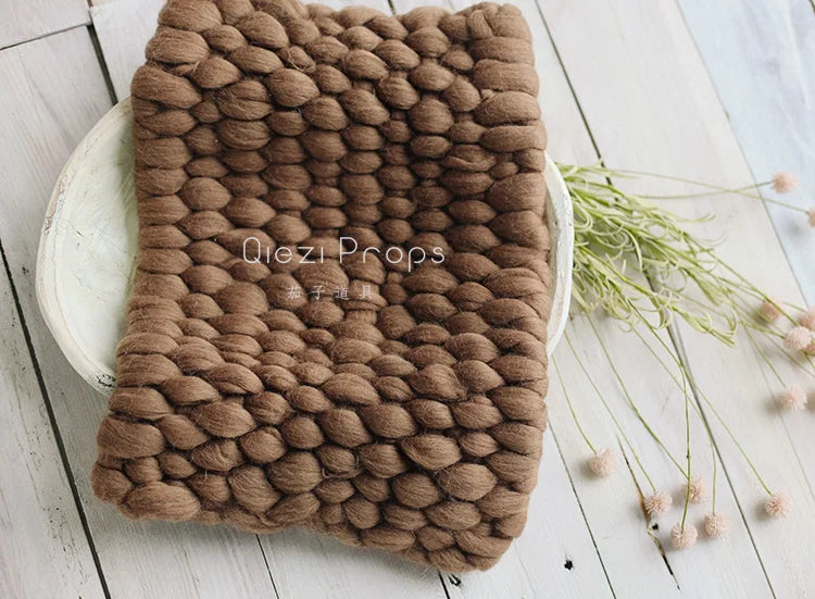 2023Newborn Woolen Merino Blanket for Baby Photography Props,Basket Filler Cushion Blanket
