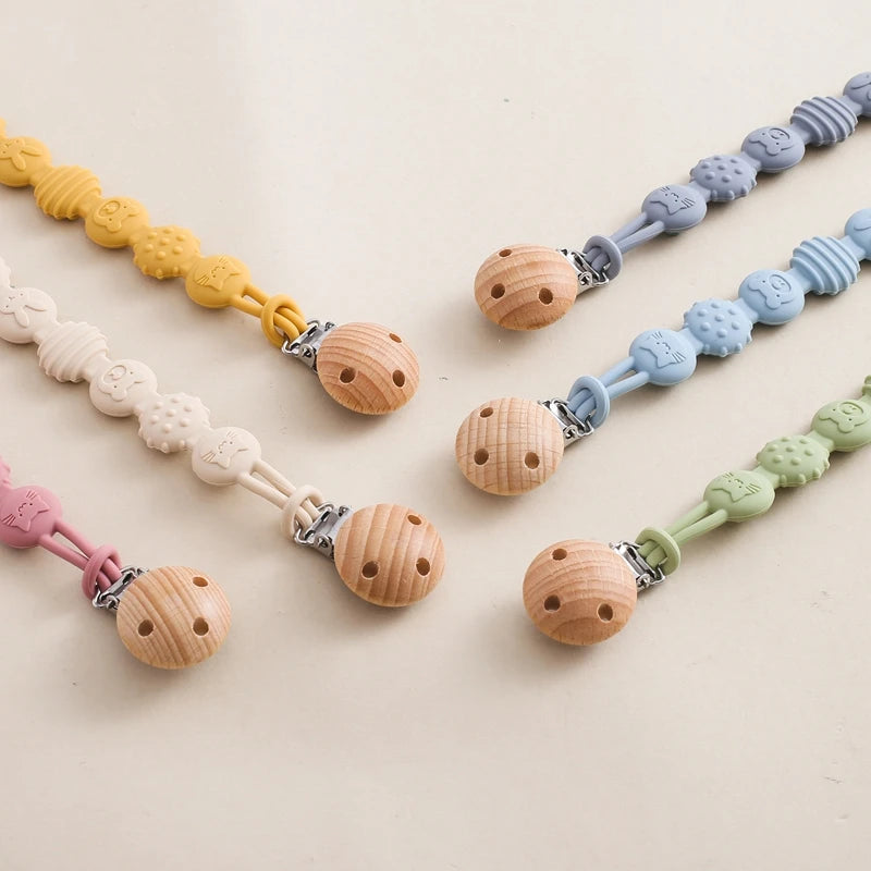 Finger Teether Silicone Pacifier Chain Baby Teether No BPA Teething Ring Gum Baby Care Equipment Silicone Baby Care Utensils
