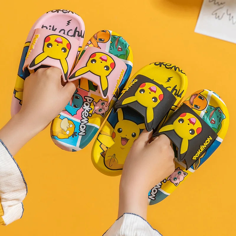 Children's Summer Flip-flops Indoor Cartoon Slippers with Non-slip Soft Soles for Boys and Girls