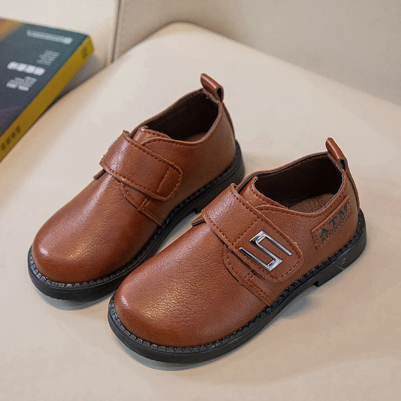 Children Leather Shoes Big Boys Formal Wedding Shoes Breathable Non-slip Kids Fashion Black School Performance Shoes for Student