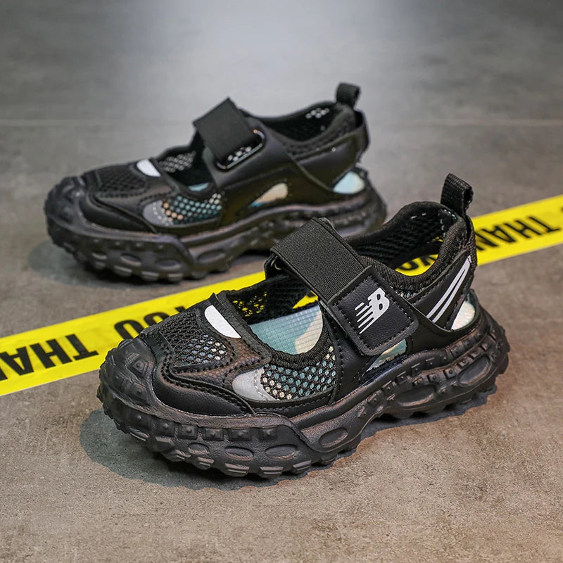 Summer Children Mesh Clunky Sneakers Boys Girls Breathable Hollow Casual Shoes Kids Cool Beach Shoes