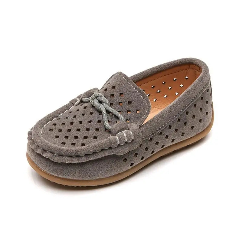 Children Colors Boys Casual Leather Kids Hollowed Out Loafers Toddler Slip-on Soft Boat Moccasin Shoes