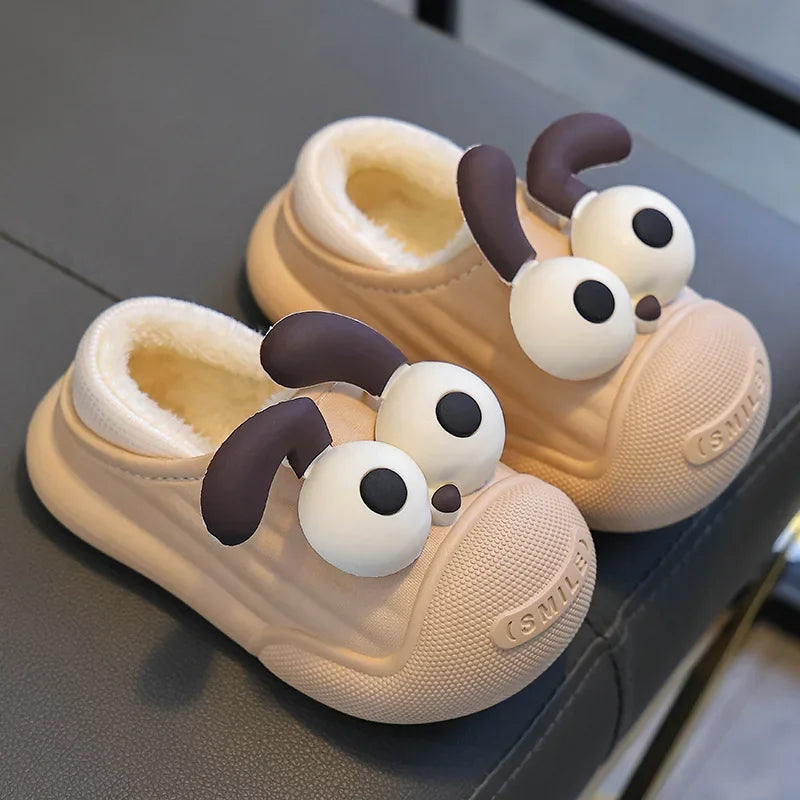 Children Shoes Winter Baby Cartoon Warm Cotton Plush Slippers Antiskid Slippers House Kids Lovely Waterproof Sandalias De Mujer