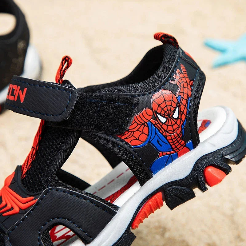Summer Kids' Sports Sandals – Breathable Hollow-Out Design, Non-Slip Soft Soles for Boys and Girls in Black, Red, Gray, and Blue