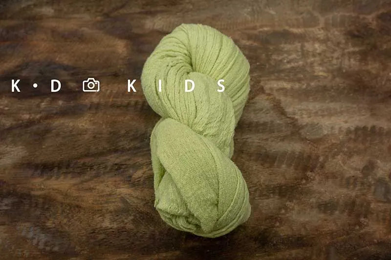 Newborn Baby Photography Props Infant Photoshoot Elastic Wrap Cloth Adjustable Bow Headflower Green Theme Baby Photo Accessories