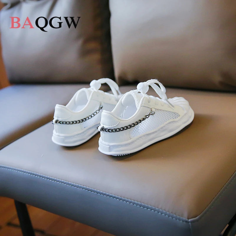 Children's Breathable Mesh Hollow Out Shoes Girls Boys Soft Bottom Toddler Shoes Baby Flat Shoes Non-slip Running Shoes Sneakers