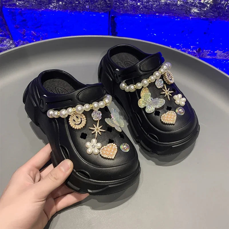 2025 Children Casual Slippers for Girls Summer New Fashion Korean Style Soft Bottom Non-slip Versatile Chic Princess Beach Shoes