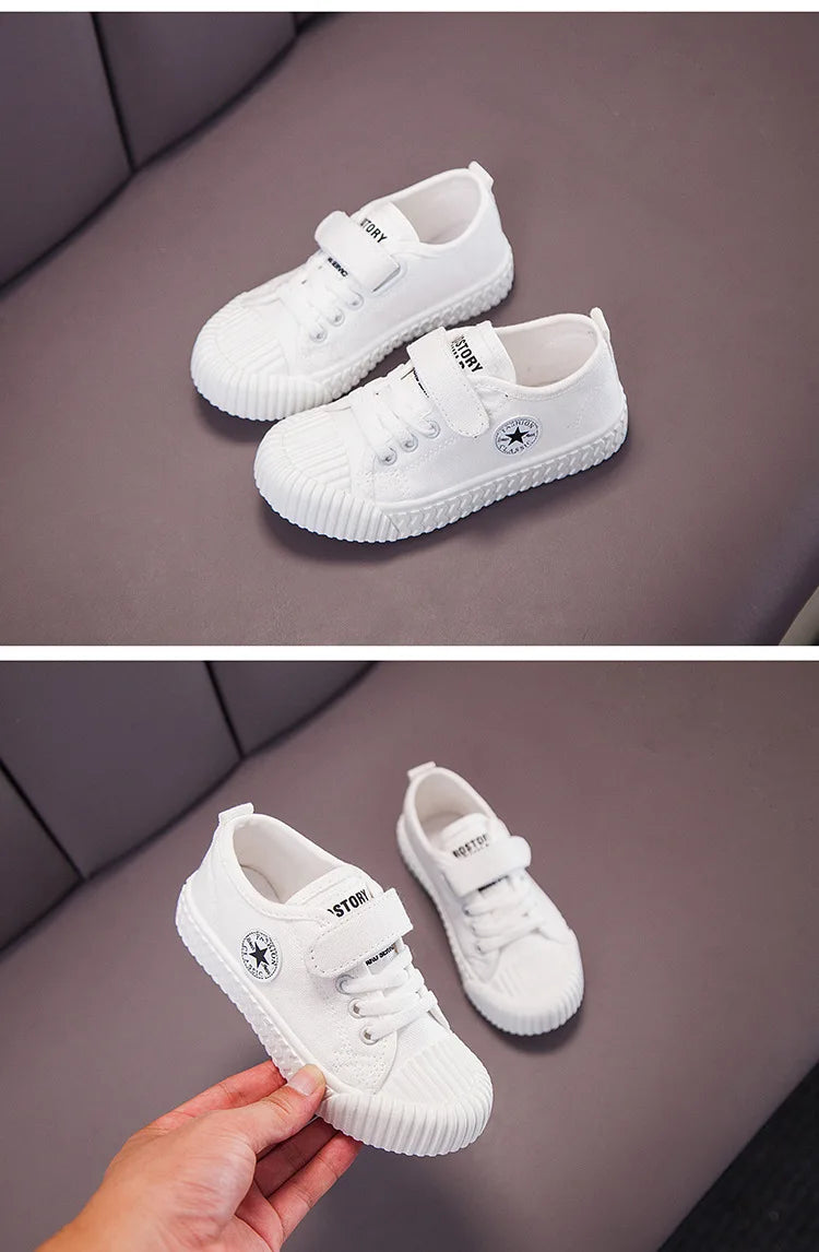 Children's Canvas Shoes Soft Sole Comfortable Cookie Shoes Boys and Girls Breathable Non-slip Leisure Sports Canvas Shoes