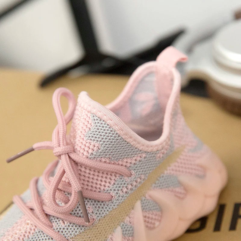 2025 Autumn Styles Boys Sneakers Children's Shoes Breathable Mesh Shoes Fly Weaving Girls Casual Shoes Soft Sole Baby