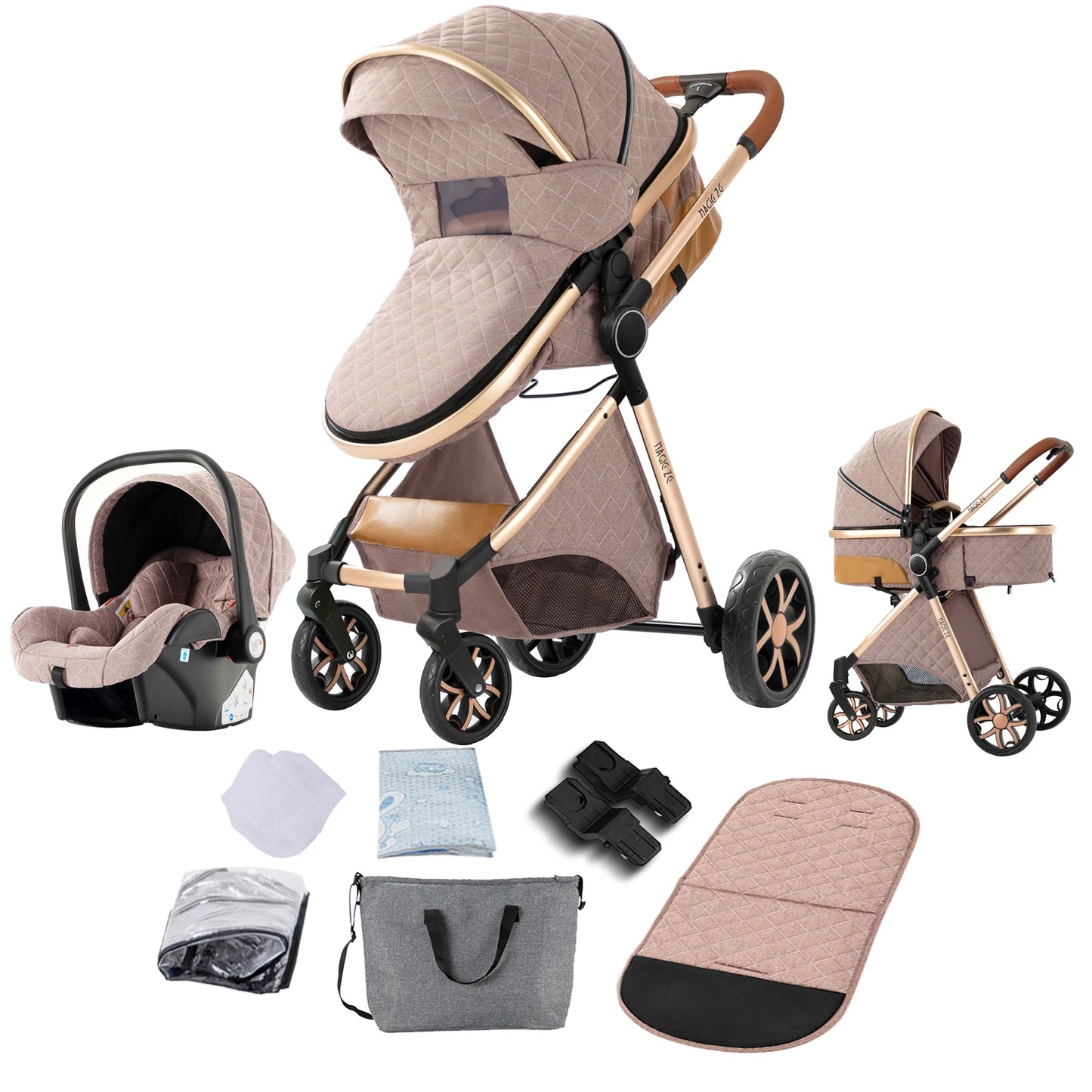 baby stroller lightweight strollers 3 in 1 Baby carriage baby cart Baby carriage 3 in 1 Multiple stroller cradle for newborns