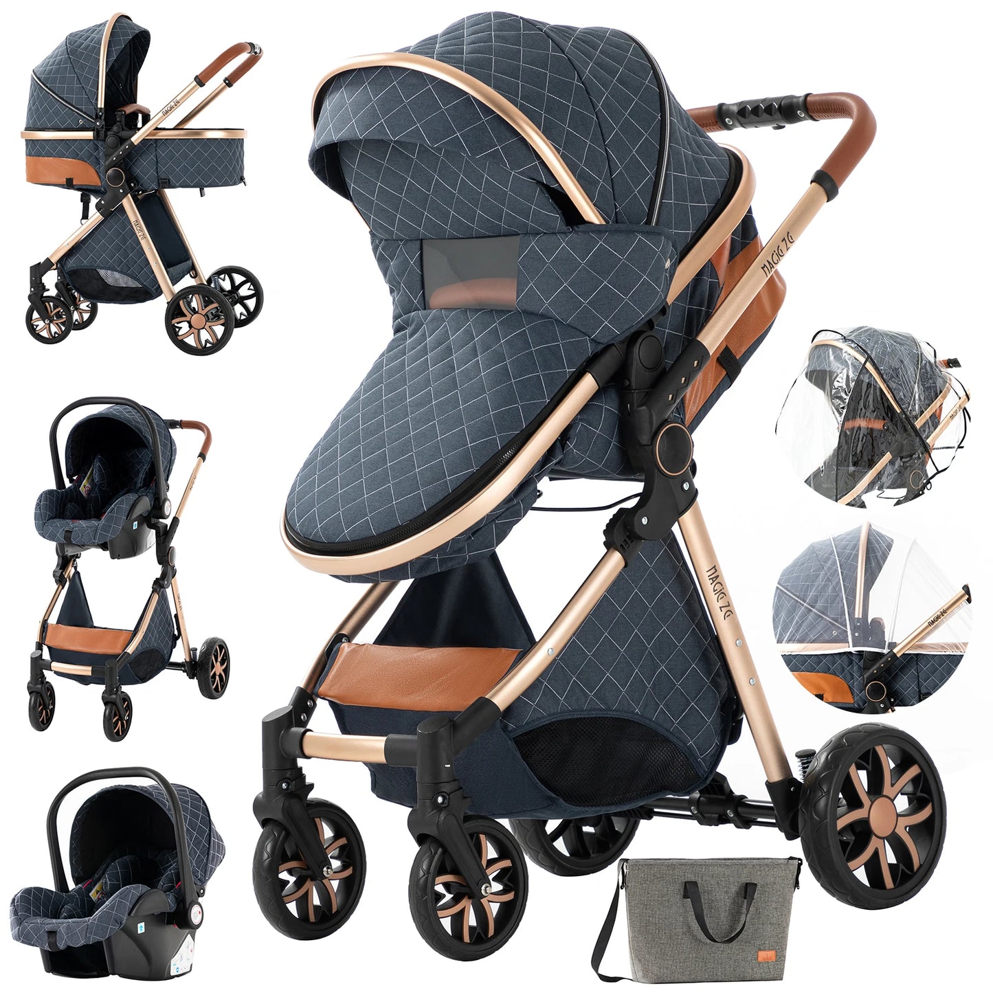3 In 1 Baby Cart Baby Stroller Baby Carriage Kid Infant Baby Accessories Portable Newborn Travel Children light Mother-Kids