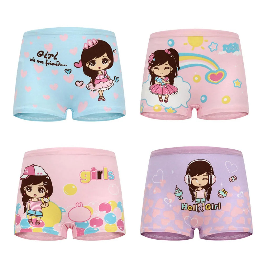 1/4/8/12 Pcs Children Girls Panties Sets Cotton Pretty Cute Cartoon Unicorn Print Child Underwear for Girl Kid Boxer Breathable