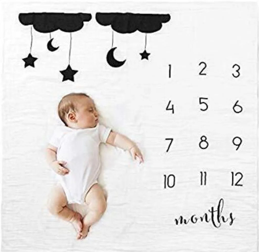 100*100cm Newborn baby Monthly Growth Milestone Blanket photography props Background Cloth Commemorate Rug