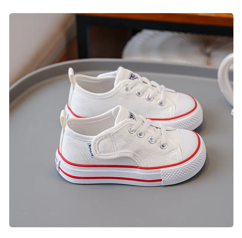 Children Canvas Shoes Sneakers Parent-Child Shoes Boys Shoes Girls Kindergarten White Cloth Shoes Small White Shoes Board Shoes