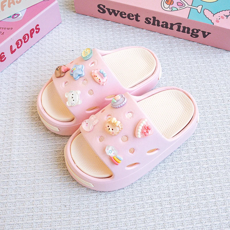 New Popular Cartoon Rainbow Girl Versatile Girls Eva Slippers Fashionable Double Soft-Soled Non-Slip Sandals 831