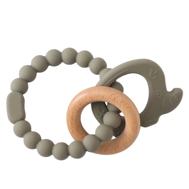 1Pcs Baby Silicone Teether Ring BPA Free Rattles Bracelet Food Grade Newborn Cute Octopus Shaped Health Care Teething Ring Toys