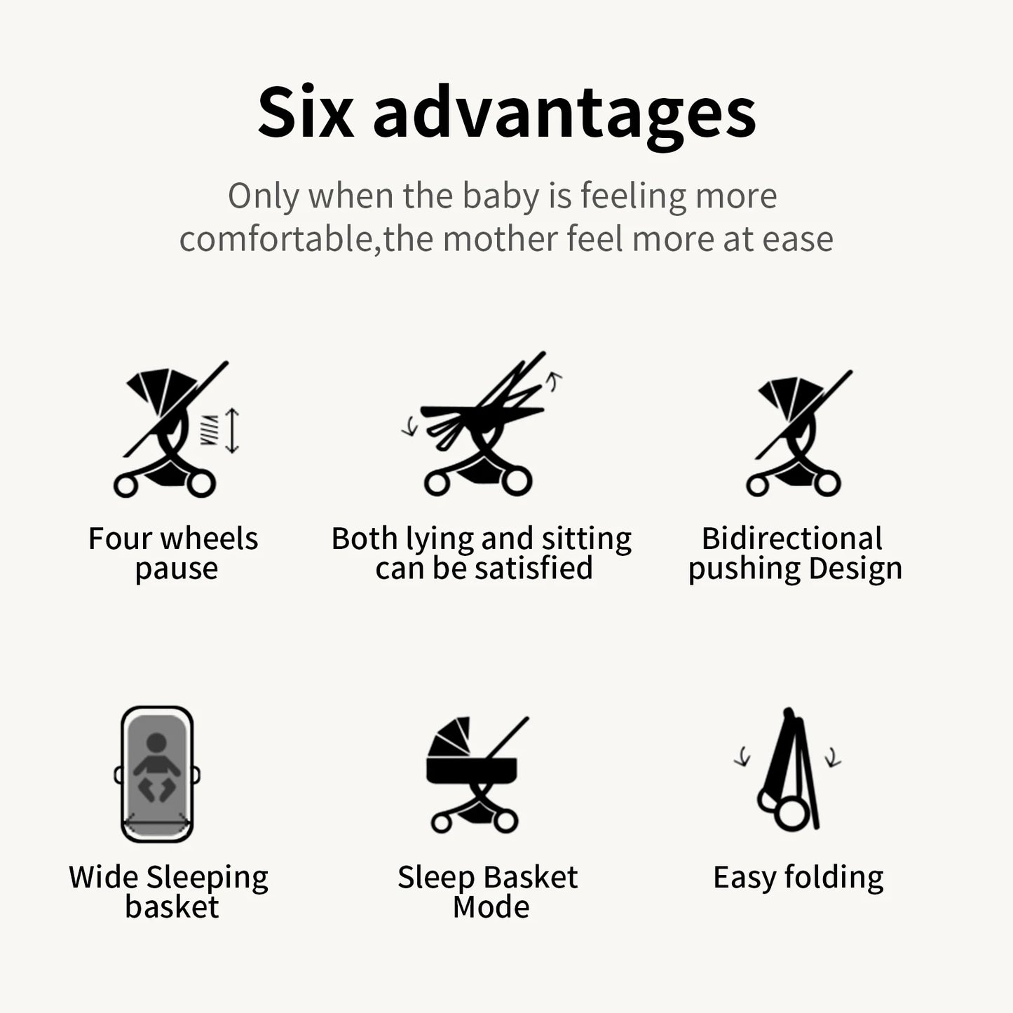 3 in 1 Lightweight Baby Stroller for Newborns Travel Foldable Infant Stroller which can be used as Baby Carriage and Light Cart